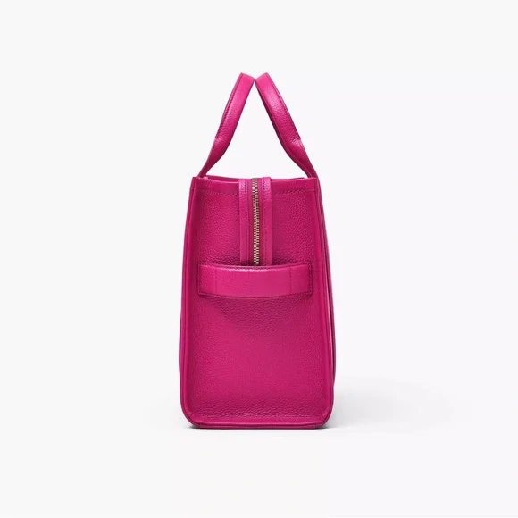 MARC JACOBS The Leather Medium Tote Bag Lipstick Pink - Picture 9 of 12